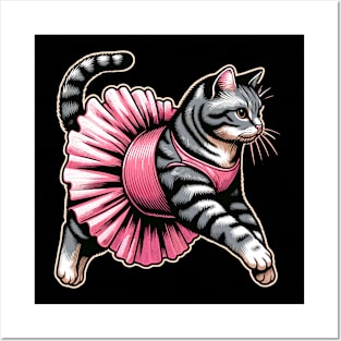 Cute Cat in Tutu Ballet Dancing Funny Ballet Posters and Art